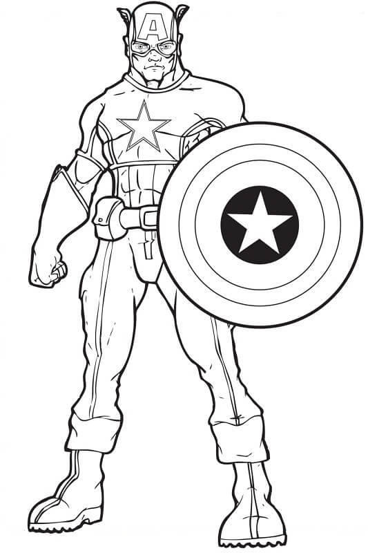 Kaptajn Amerika I Tegneserie Tegninger til Farvelægning