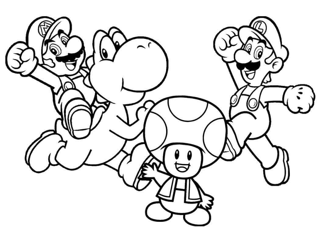Karakterer Fra Mario Tegninger til Farvelægning