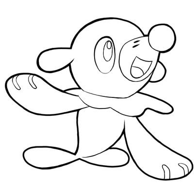Kawaii Popplio Tegninger til Farvelægning