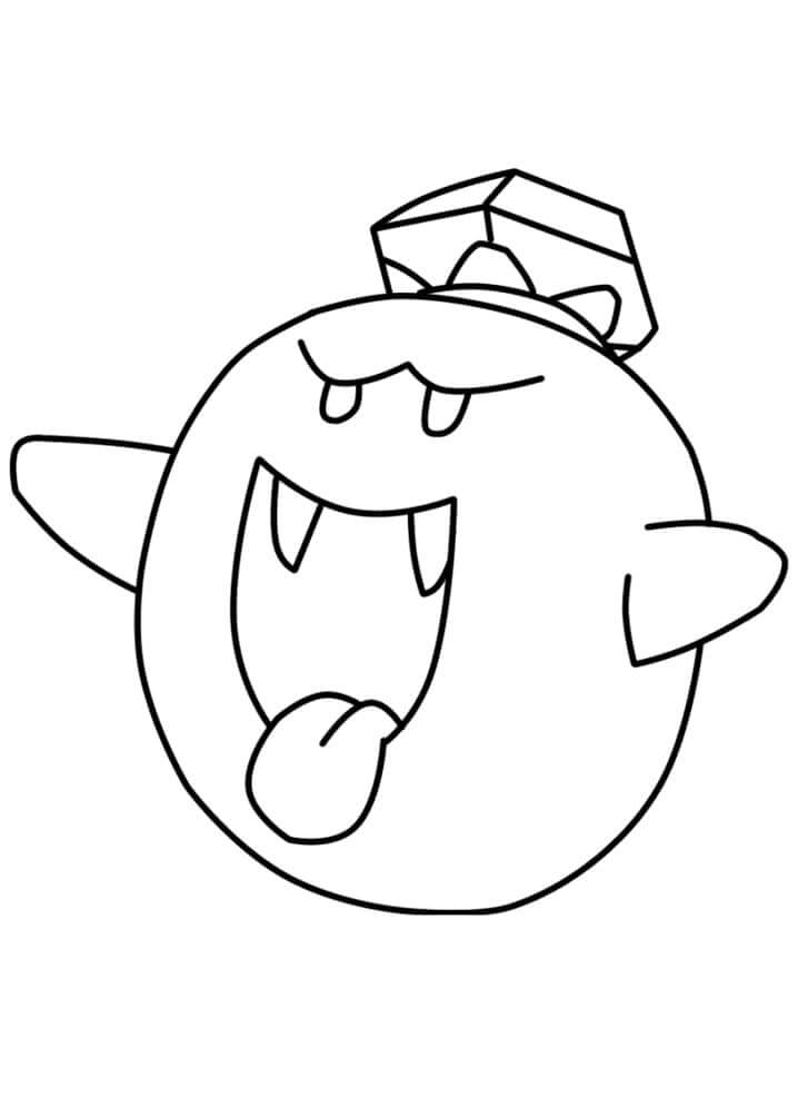 King Boo Af Mario Tegninger til Farvelægning