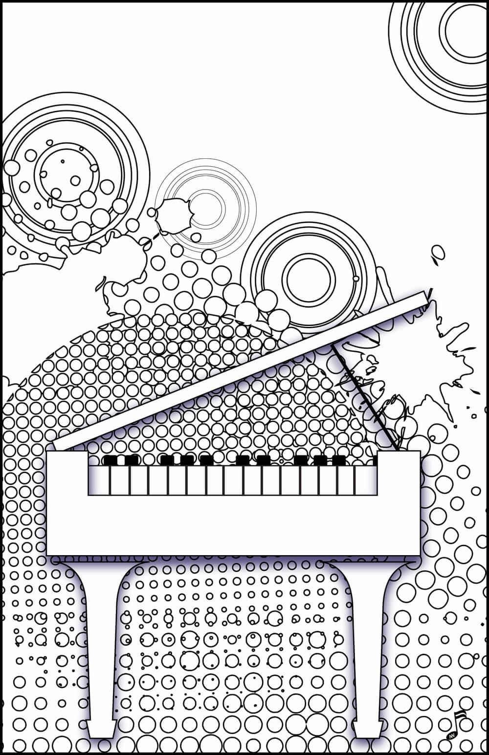 Klaver Er For Voksne Tegninger til Farvelægning