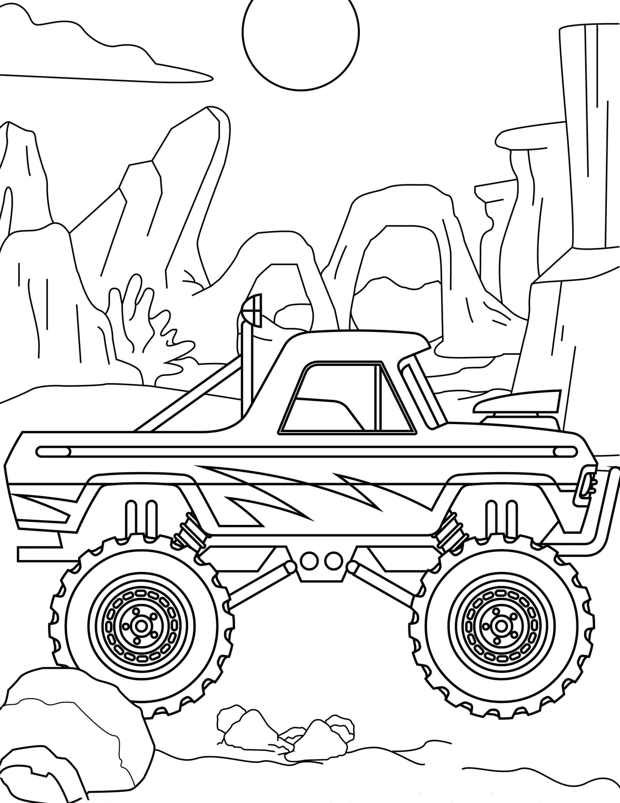 Lækker Monster Lastbil Tegninger til Farvelægning