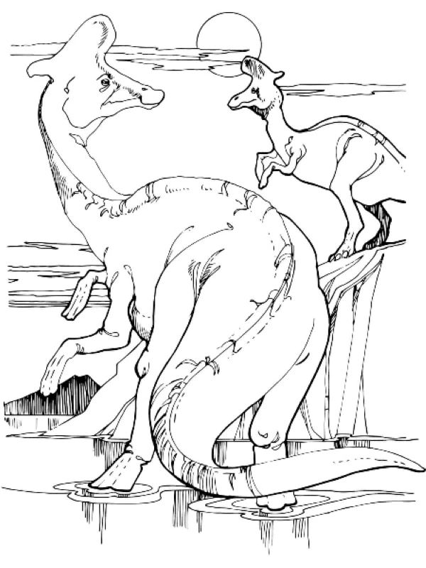 Lambeosaurus Tegninger til Farvelægning