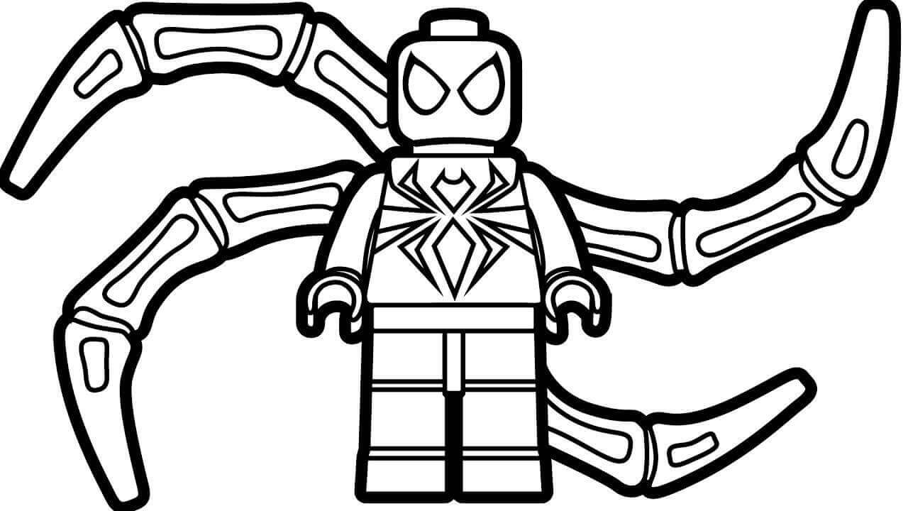 Lego Jern Spiderman Tegninger til Farvelægning