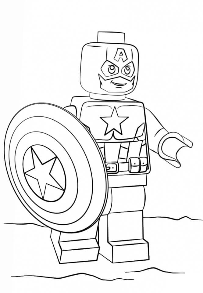 Lego Kaptajn America Gå Tegninger til Farvelægning