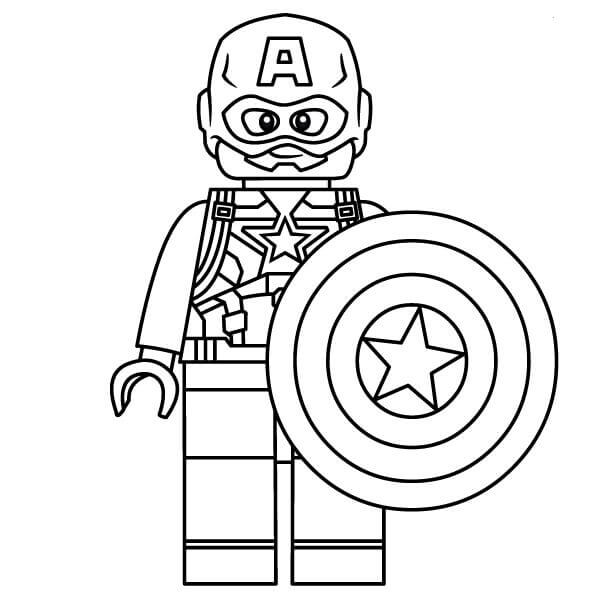 Lego Kaptajn Amerika Tegninger til Farvelægning