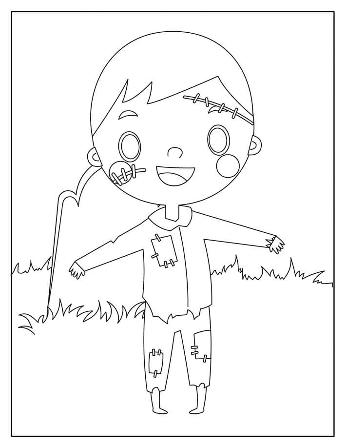 Lille Dreng Zombie Tegninger til Farvelægning