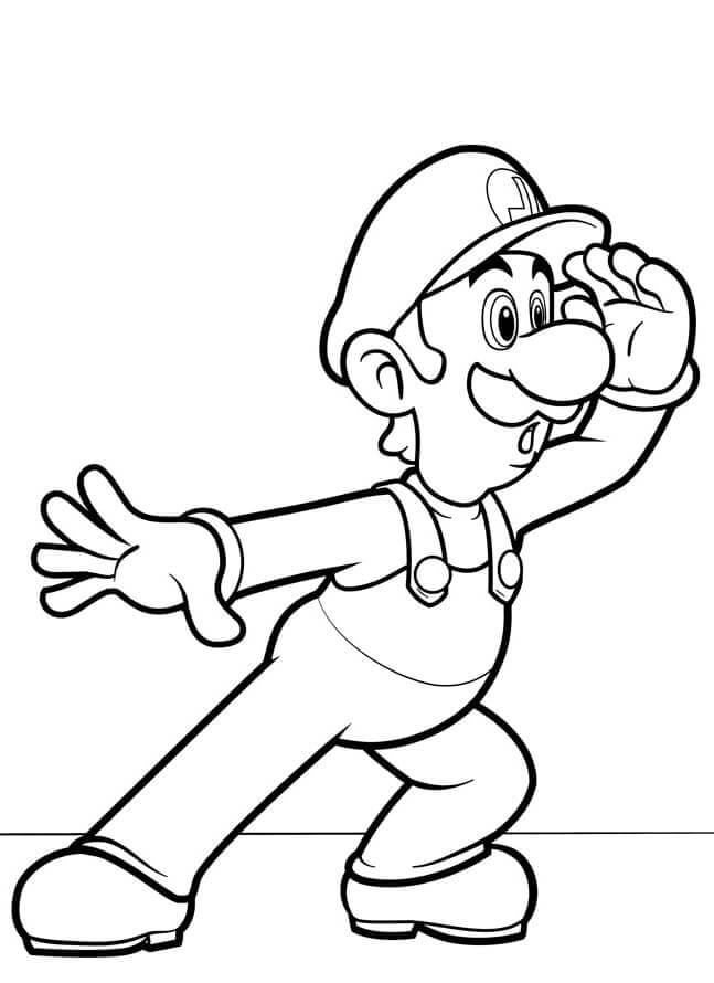 Mario Bros. Luigi Tegninger til Farvelægning