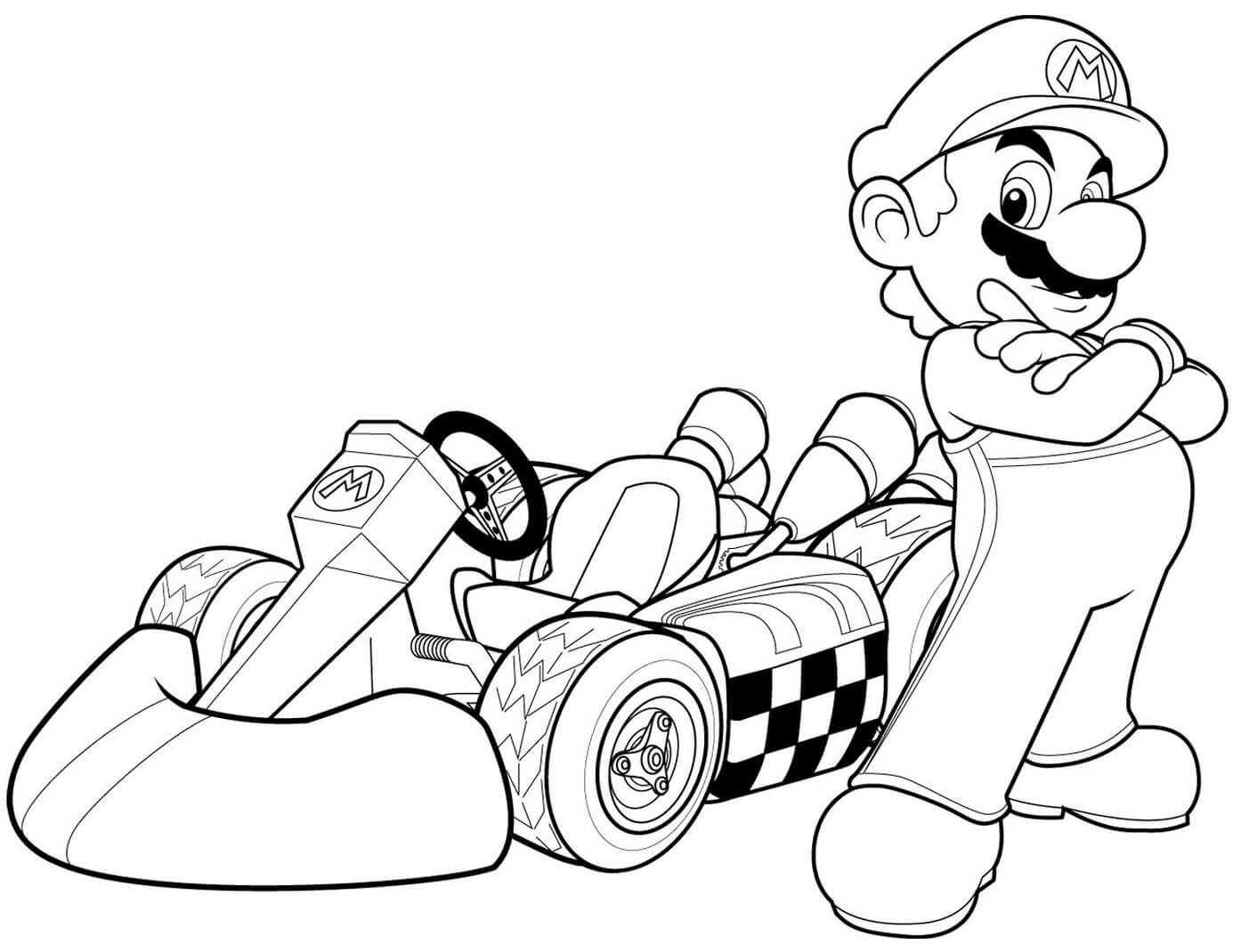 Mario I Mario Kart Wii Tegninger til Farvelægning