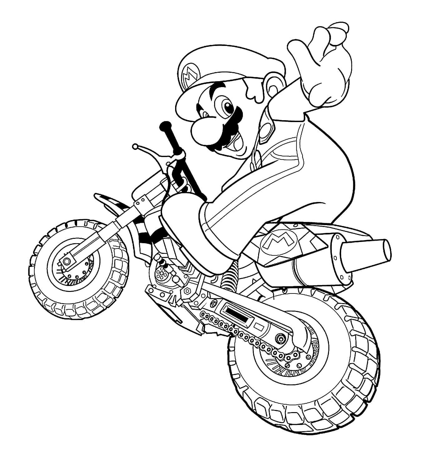Mario Køremotor Tegninger til Farvelægning