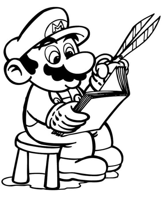 Mario Skrivning Tegninger til Farvelægning