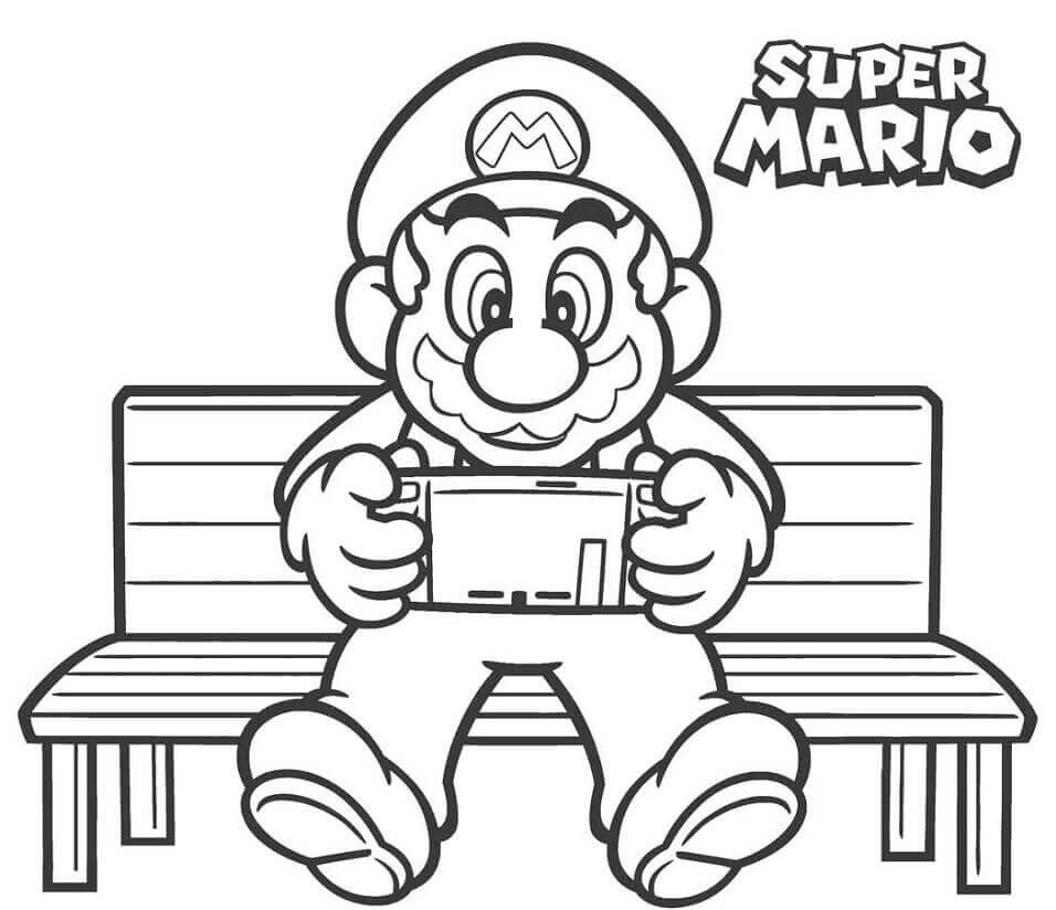 Mario Spiller Spil Tegninger til Farvelægning