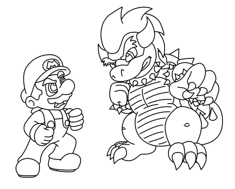 Mario vs. Bowser Tegninger til Farvelægning