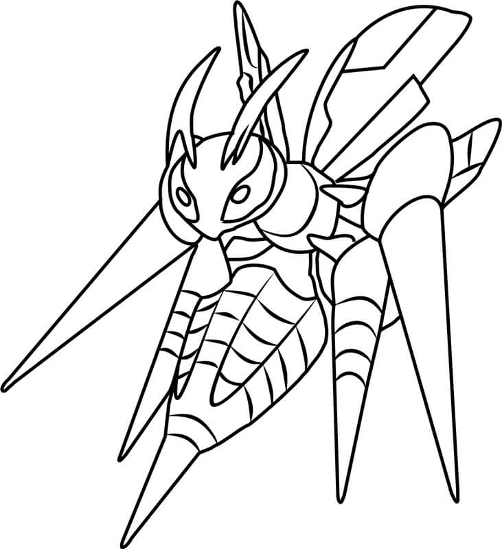 Mega Beedrill Pokemon Tegninger til Farvelægning
