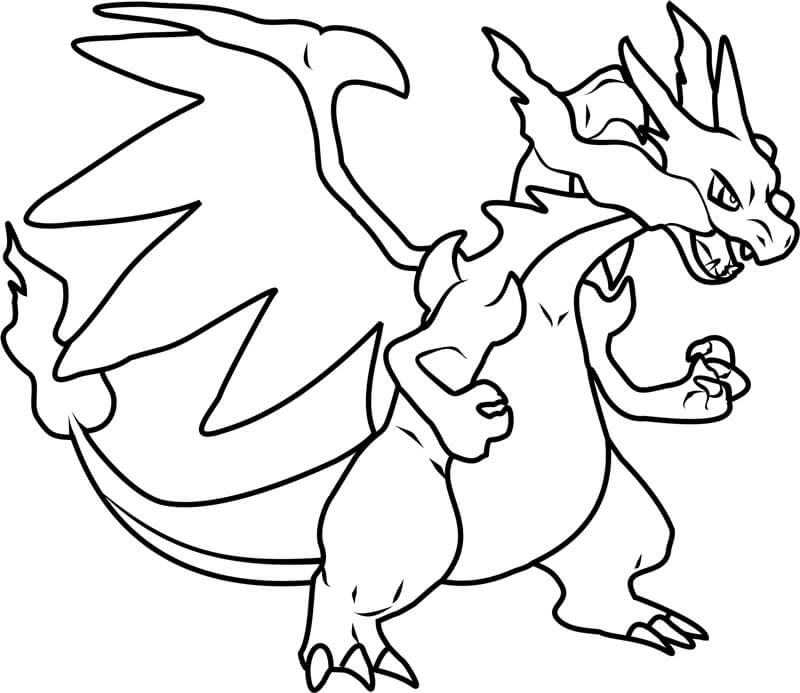 Mega Charizard X Tegninger til Farvelægning