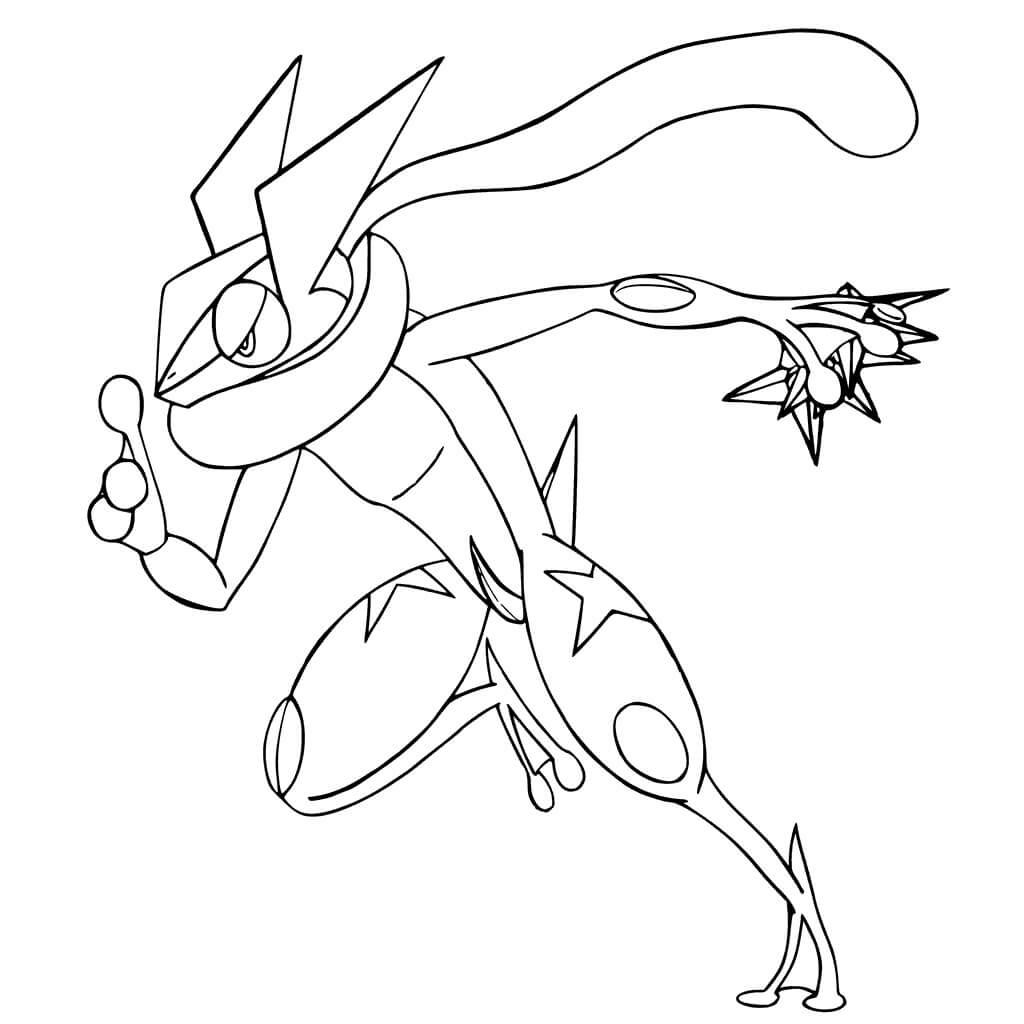 Mega Greninja Attack Tegninger til Farvelægning