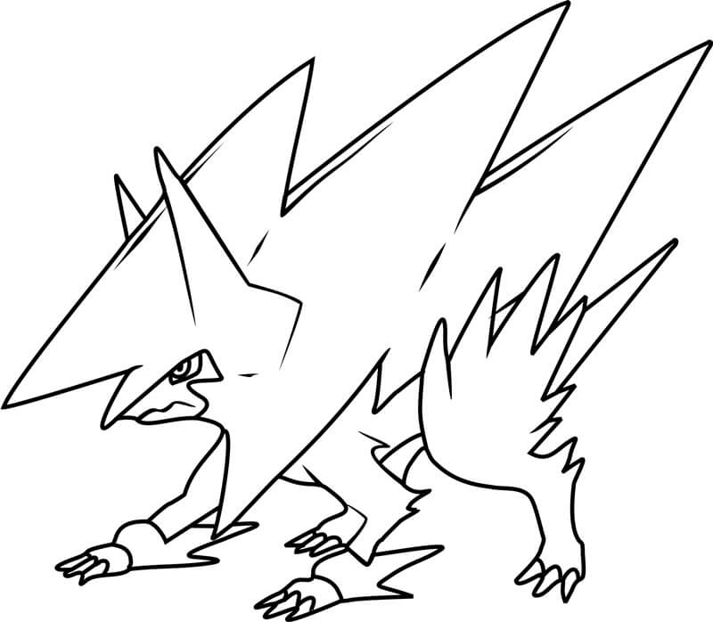 Mega Manectric Pokemon Tegninger til Farvelægning