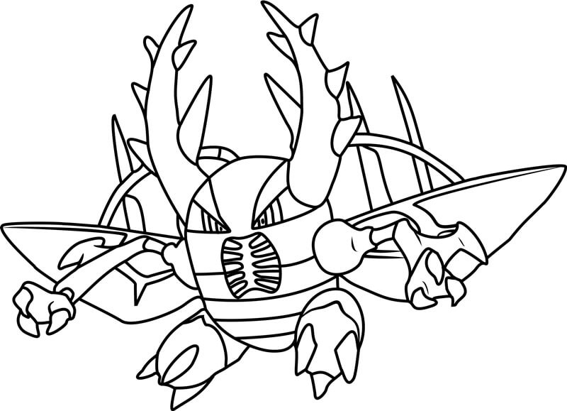 Mega Pinsir Pokemon Tegninger til Farvelægning