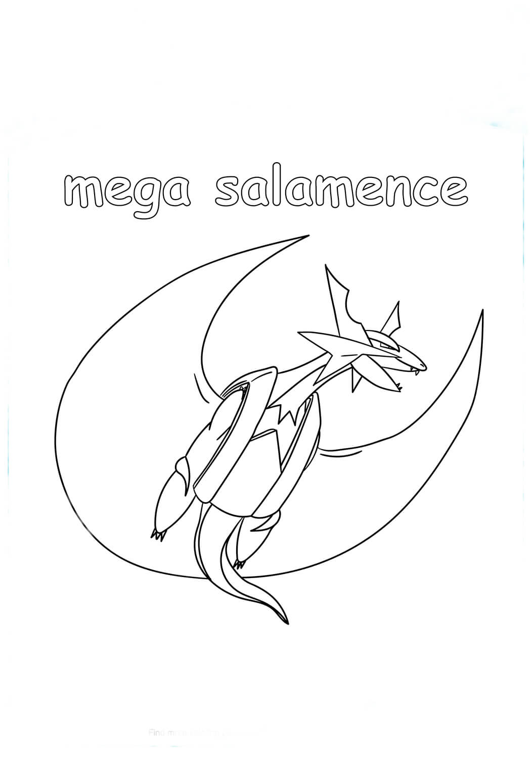 Mega Salamence Flying Tegninger til Farvelægning