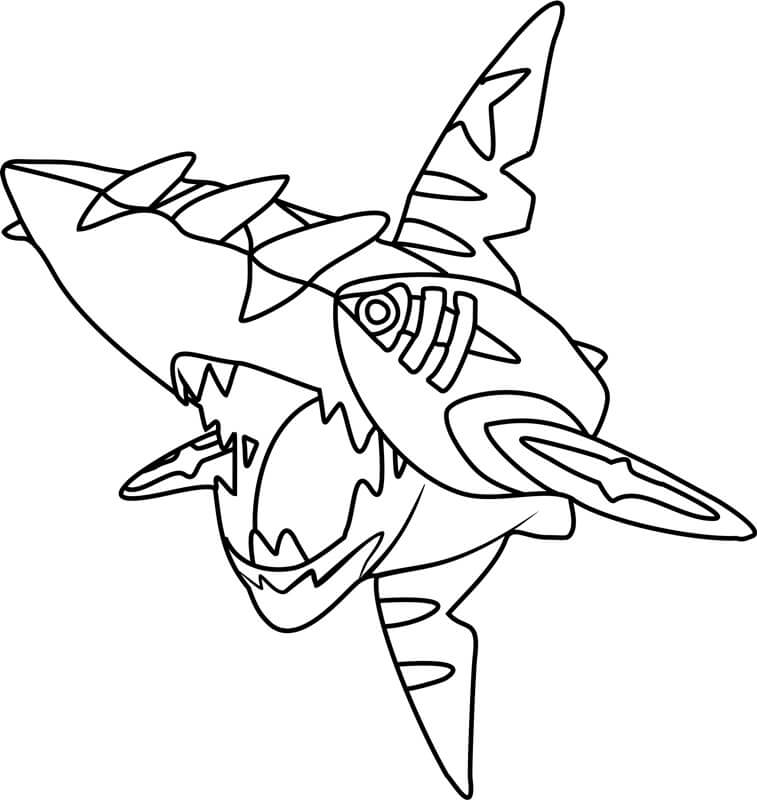 Mega Sharpedo Pokemon Tegninger til Farvelægning
