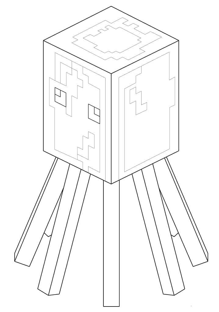Minecraft Blæksprutte Tegninger til Farvelægning