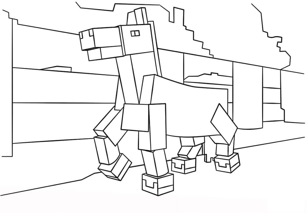Minecraft Hest Tegninger til Farvelægning