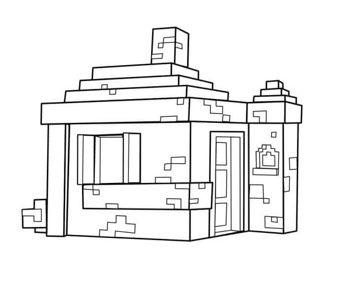 Minecraft-Huset Tegninger til Farvelægning