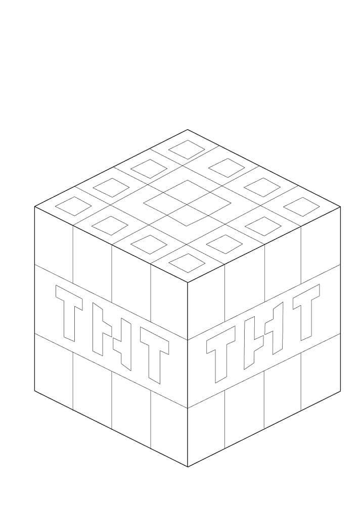 Minecraft TNT Tegninger til Farvelægning
