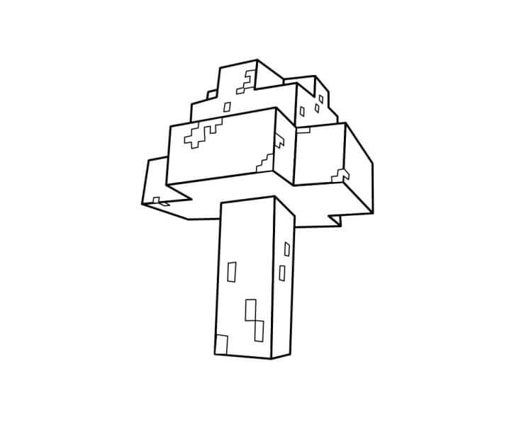 Minecraft Træ Tegninger til Farvelægning