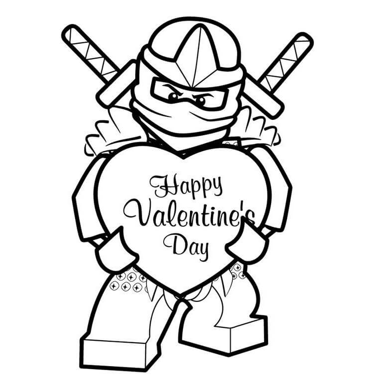 Ninjago Holder Hjerte I Valentine Tegninger til Farvelægning