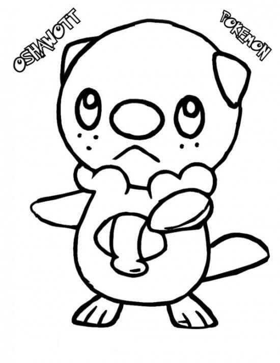 Oshawott of Pokemon Tegninger til Farvelægning