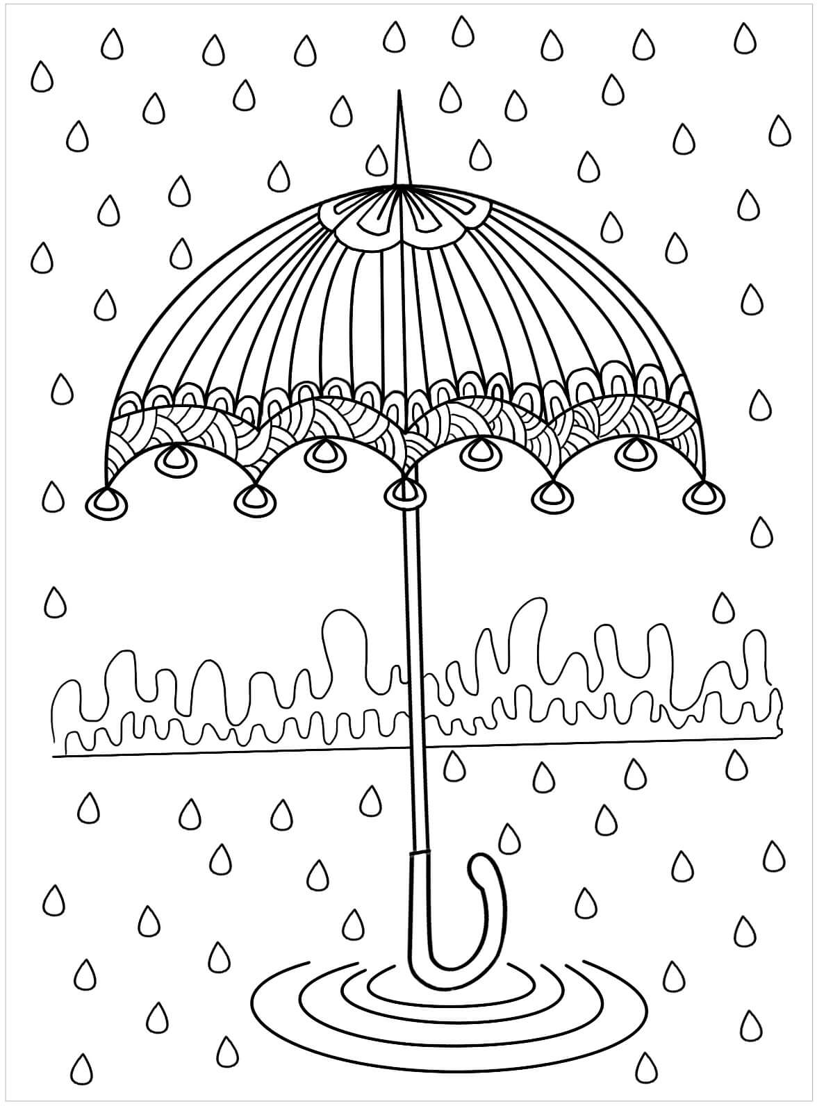 Paraply Er For Voksne Tegninger til Farvelægning