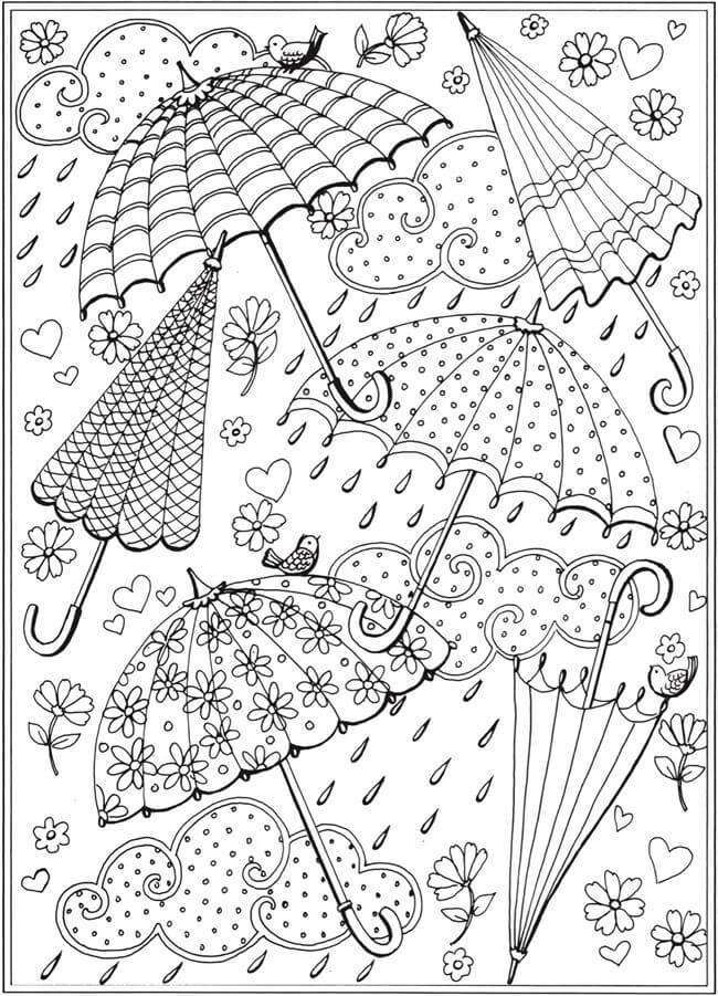 Paraply Mandala Tegninger til Farvelægning