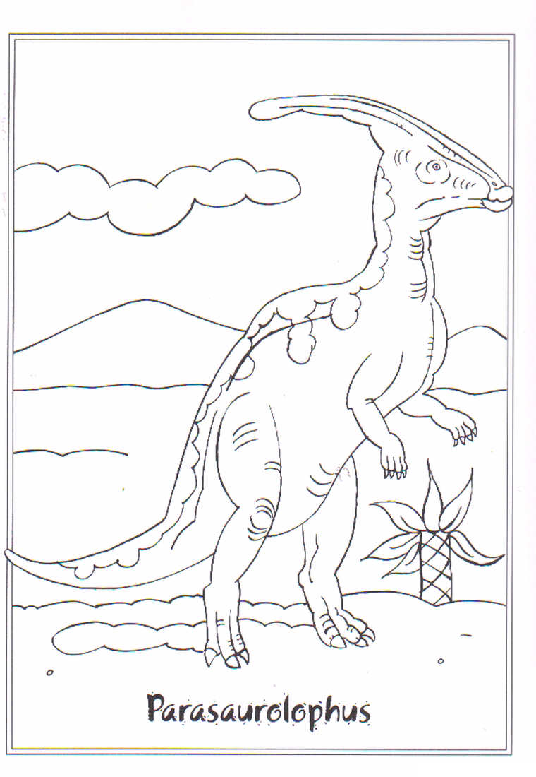 Parasaurolophus Tegninger til Farvelægning