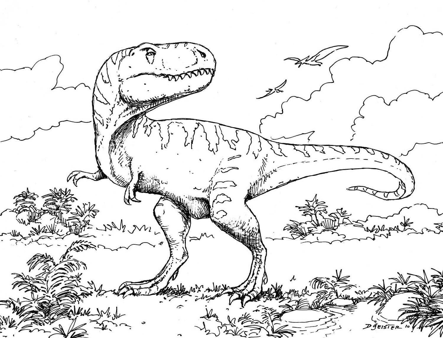 Perfekt Dinosaur Tegninger til Farvelægning