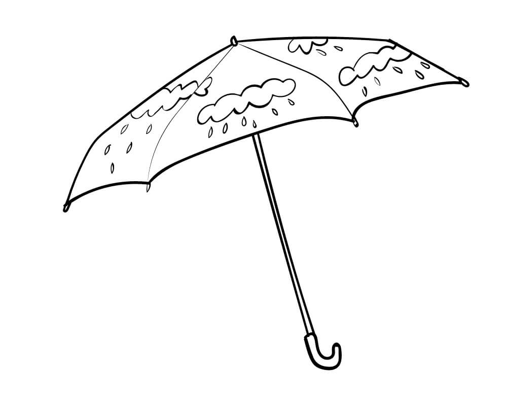 Perfekt Paraply Tegninger til Farvelægning