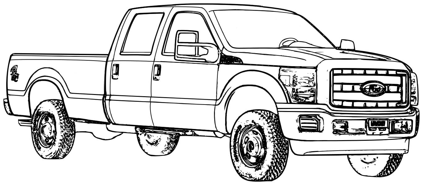 Pickup Lastbil Tegninger til Farvelægning