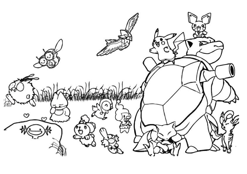 Pikachu and Friends Tegninger til Farvelægning