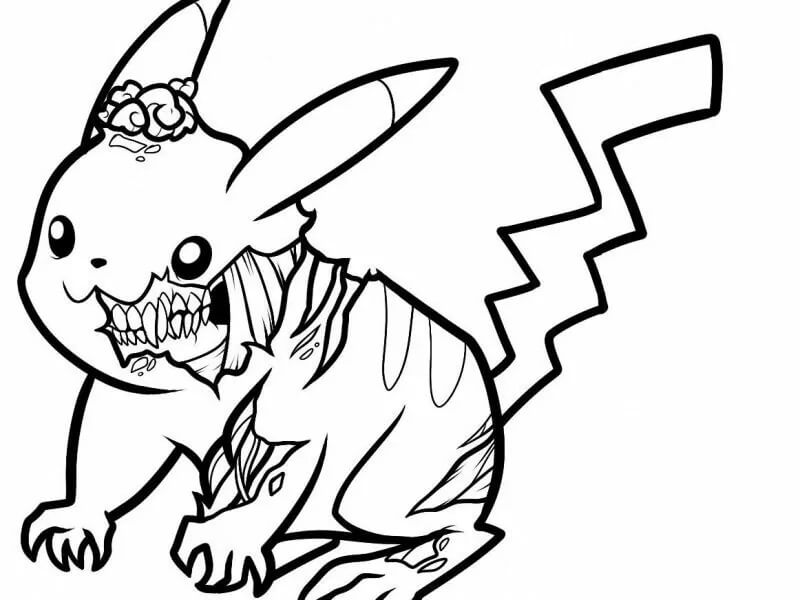 Pikachu Zombie Tegninger til Farvelægning
