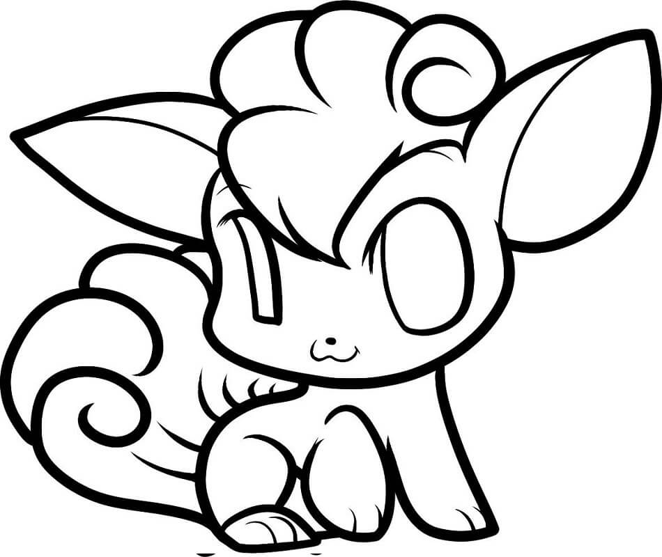 Pokemon Chibi Vulpix Tegninger til Farvelægning