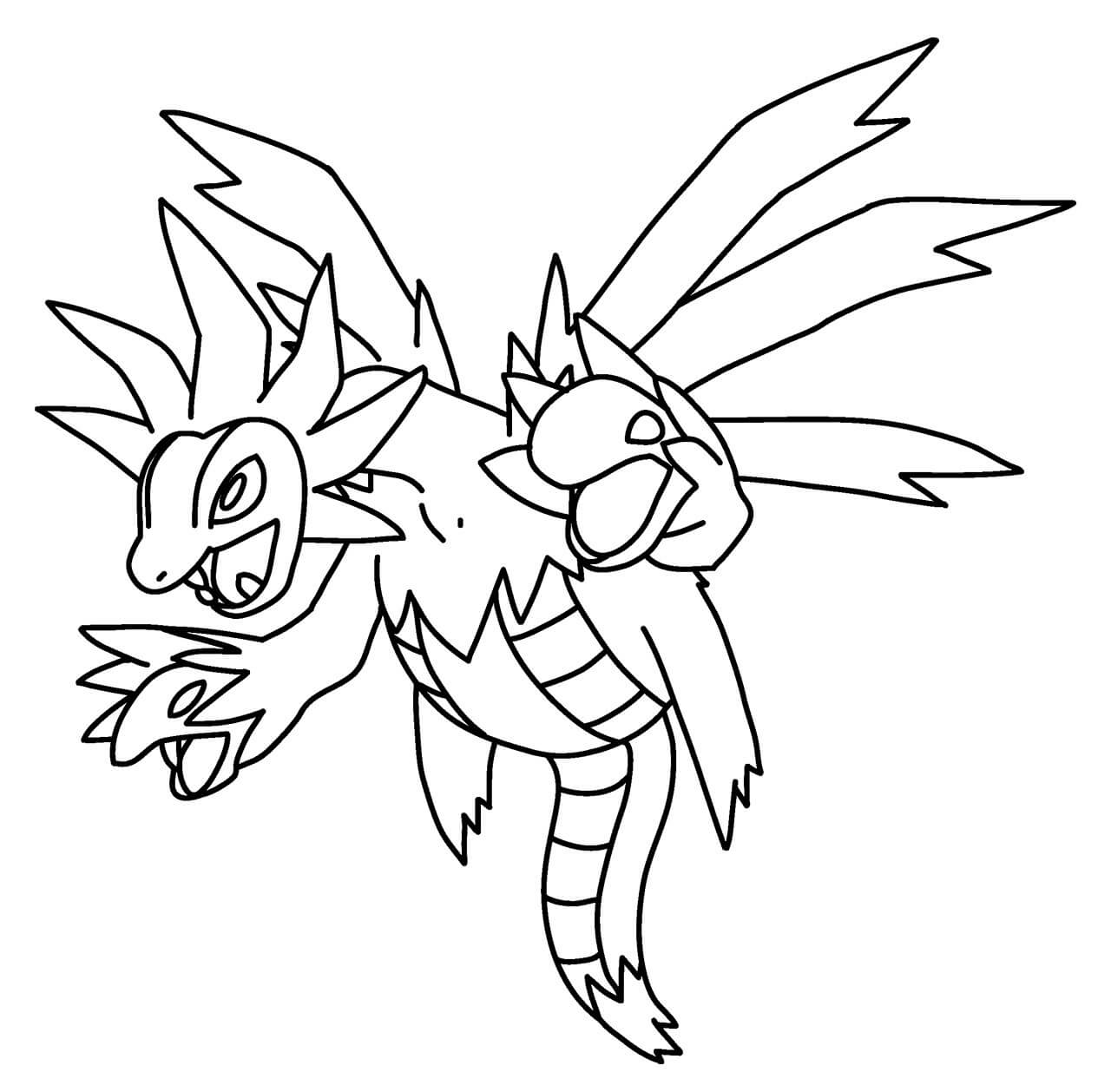 Pokemon Hydreigon Tegninger til Farvelægning