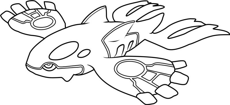 Pokemon Kyogre Tegninger til Farvelægning