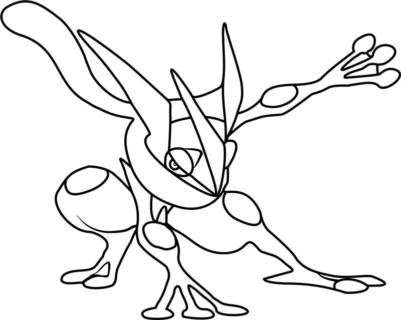 Pokemon Mega Greninja Tegninger til Farvelægning
