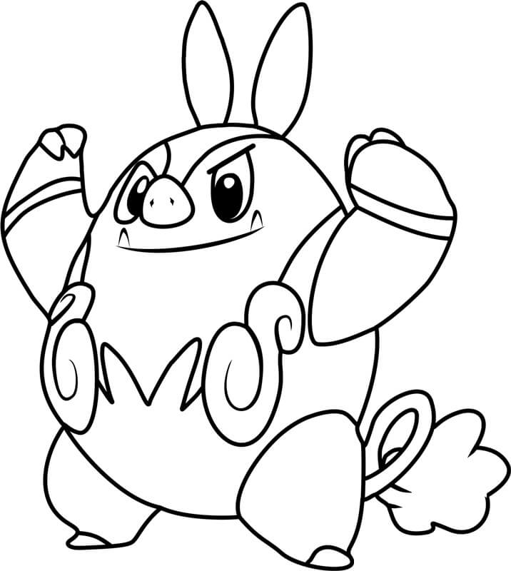 Pokemon Pignite Souriant Tegninger til Farvelægning