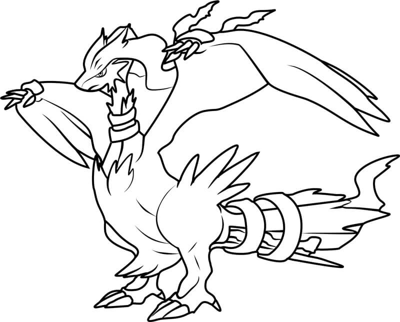 Pokemon Reshiram Tegninger til Farvelægning