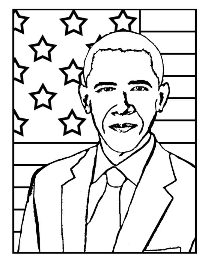 Portræt af Obama Tegninger til Farvelægning