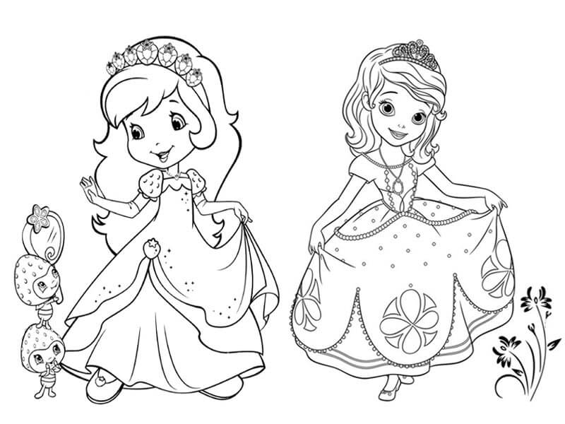 Prinsesse Jordbær Og Sofia Den 1 Tegninger til Farvelægning
