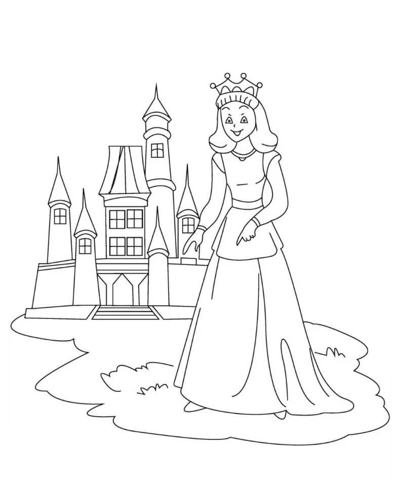 Prinsesse Udenfor Slottet Tegninger til Farvelægning