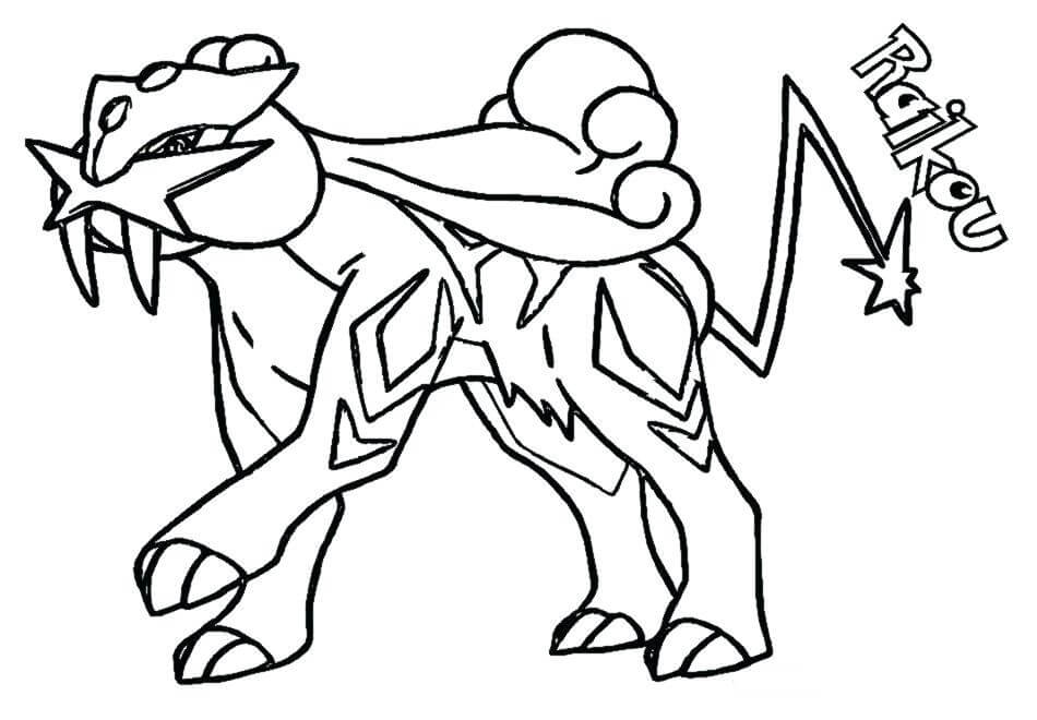 Raikou Pokemon Tegninger til Farvelægning