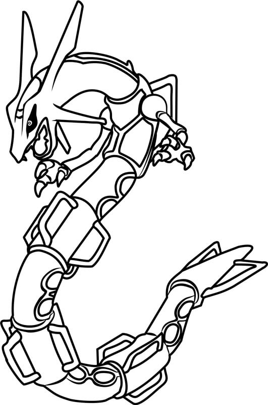Rayquaza Pokemon Battle Tegninger til Farvelægning